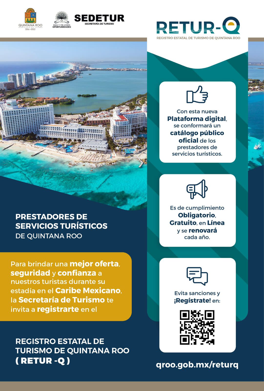 Puerto Morelos respalda el Registro Estatal de Turismo (RETURQ).
