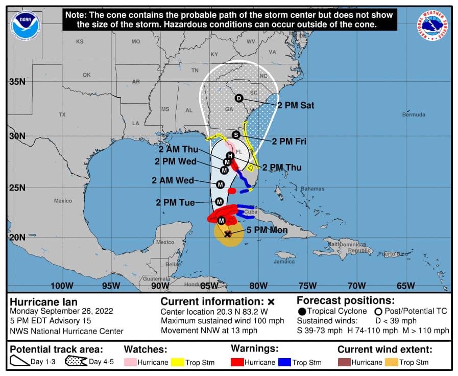 “Ian” alcanza la categoría 2 de Huracán, se ubica a 395 km de Cancún