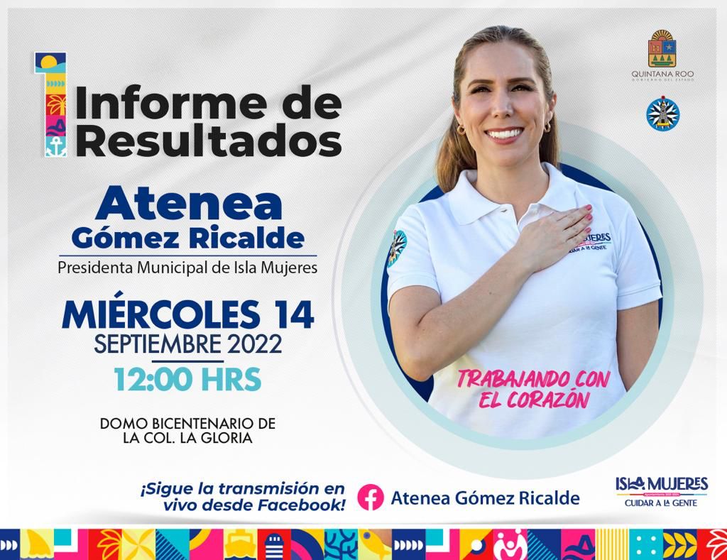 Atenea Gómez Ricalde invita a su primer informe de resultados 