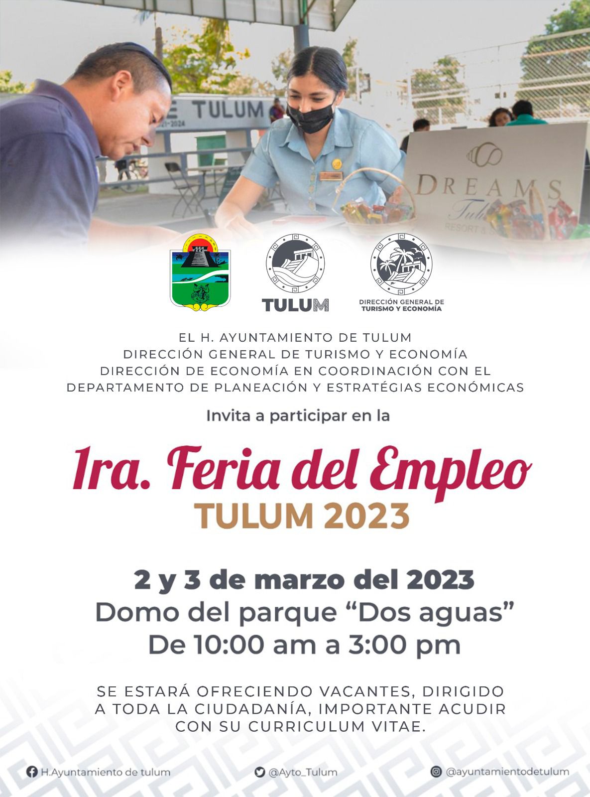 ¿No tienes empleo? Marciano Dzul te invita a la primera Feria del empleo en Tulum 2023.