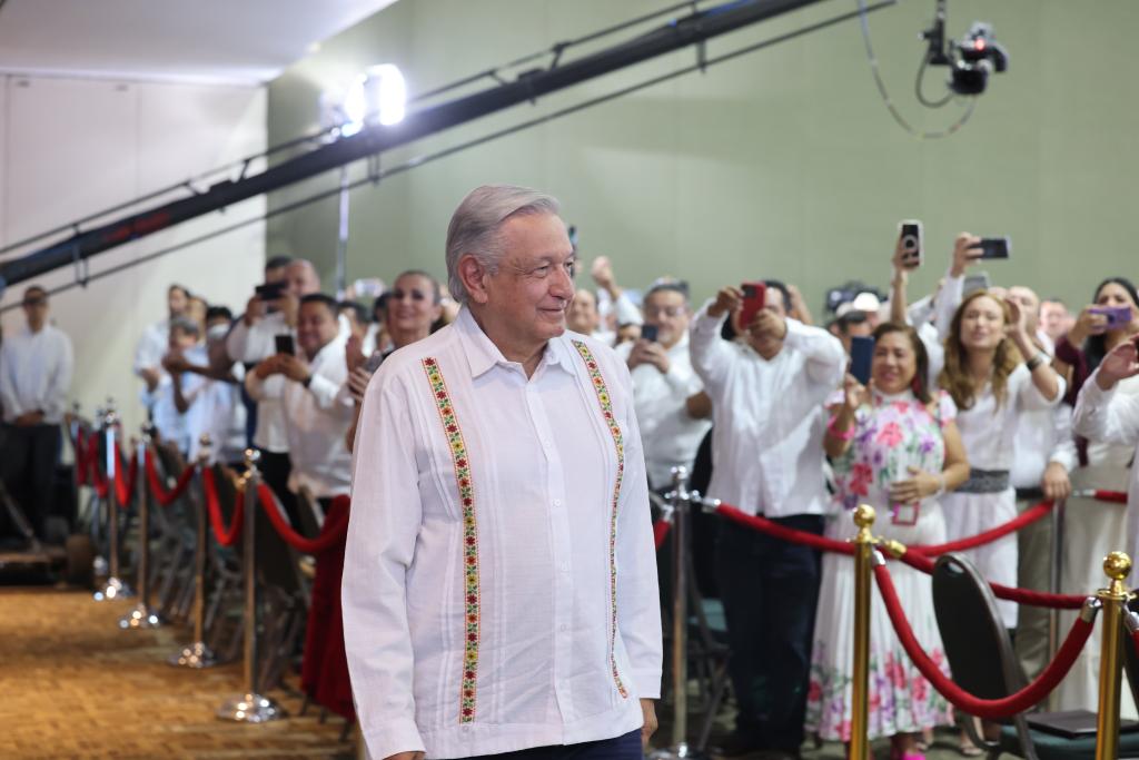 En su quinto informe de gobierno desde Campeche, el presidente de México, Andrés Manuel López Obrador,