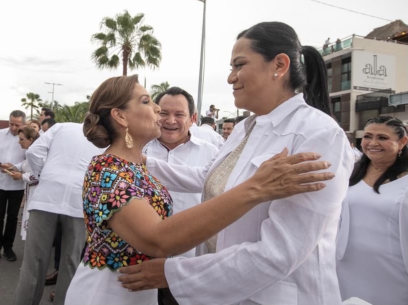 La secretaria del Bienestar del Gobierno de México Ariadna Montiel Reyes y los gobernadores de Tabasco, Campeche y Puebla coincidieron